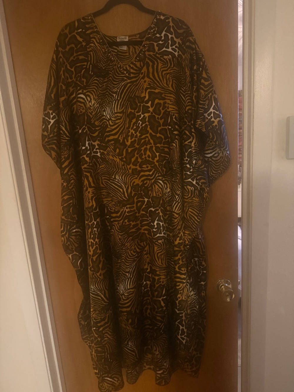 Women’s Maxi Dress - Brown Animal Print